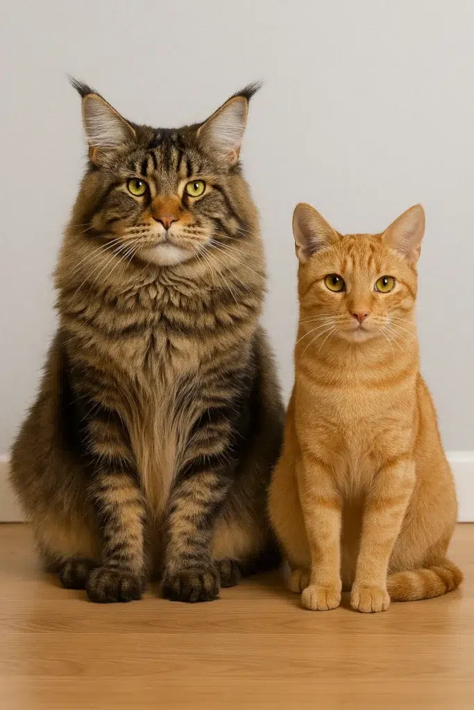 taille maine coon chat de gouttiere