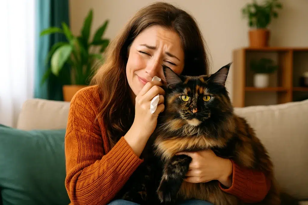 maine coon avec personne allergique
